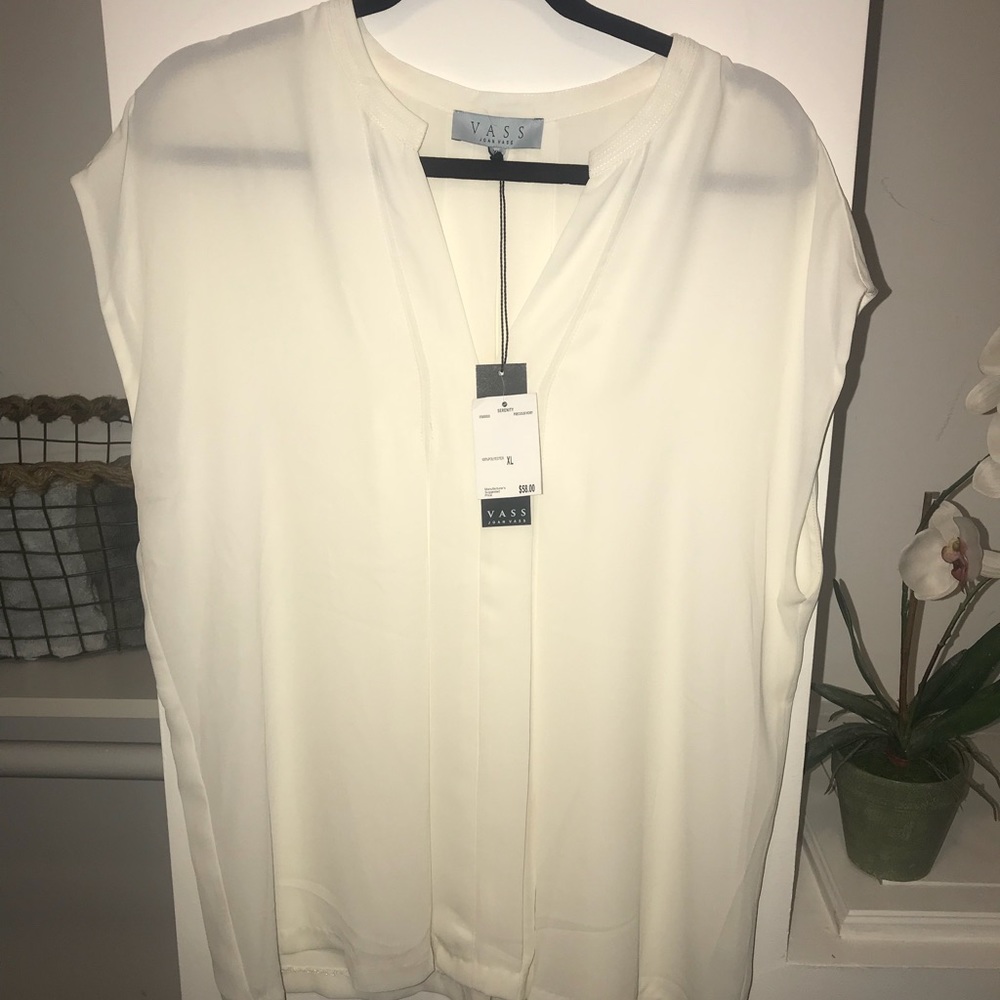 VASS WHITE SHEER BLOUSE